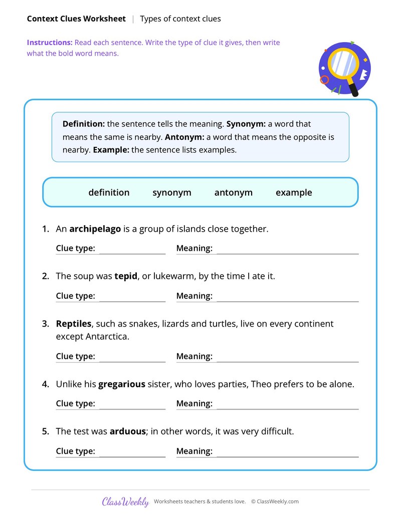 Types of context clues