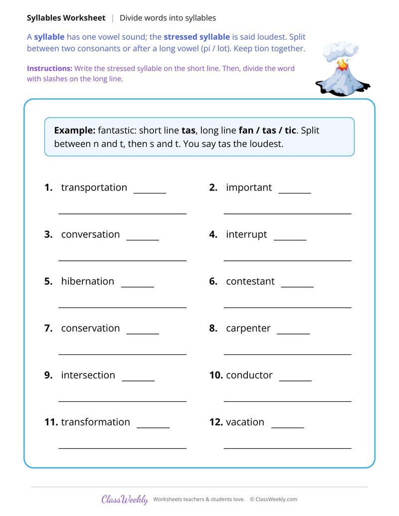 Divide Words Into Syllables
