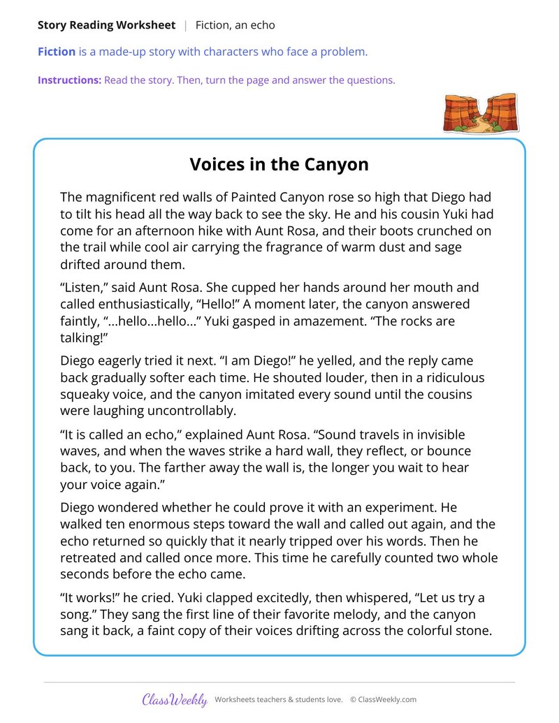 Voices in the Canyon (Fiction Passage) - Page 1