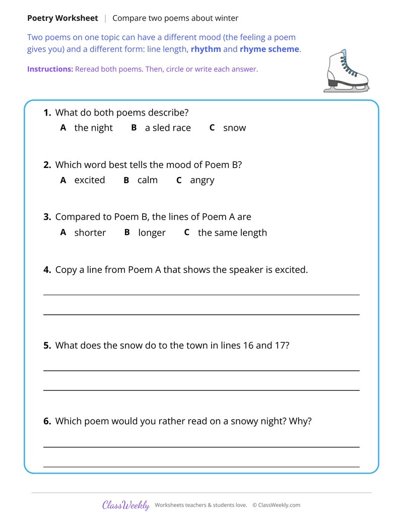 Compare Two Poems About Winter