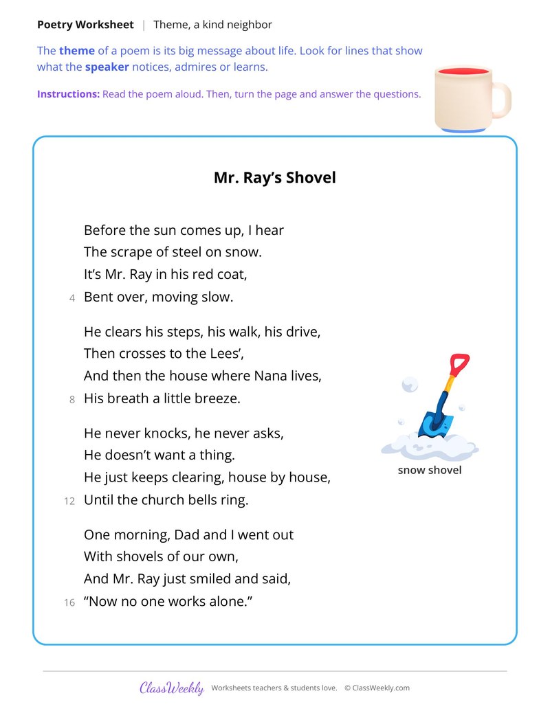 Find the Theme of a Poem About Kindness - Page 1