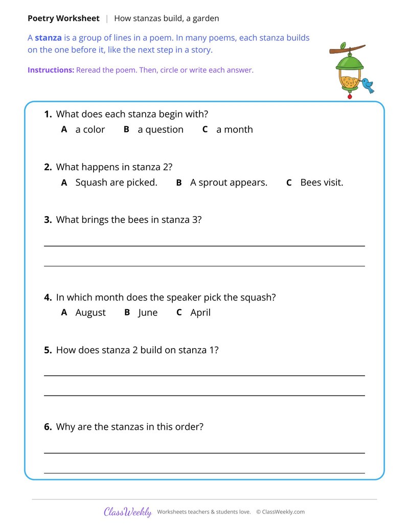 How Stanzas Fit Together in a Poem About a Garden