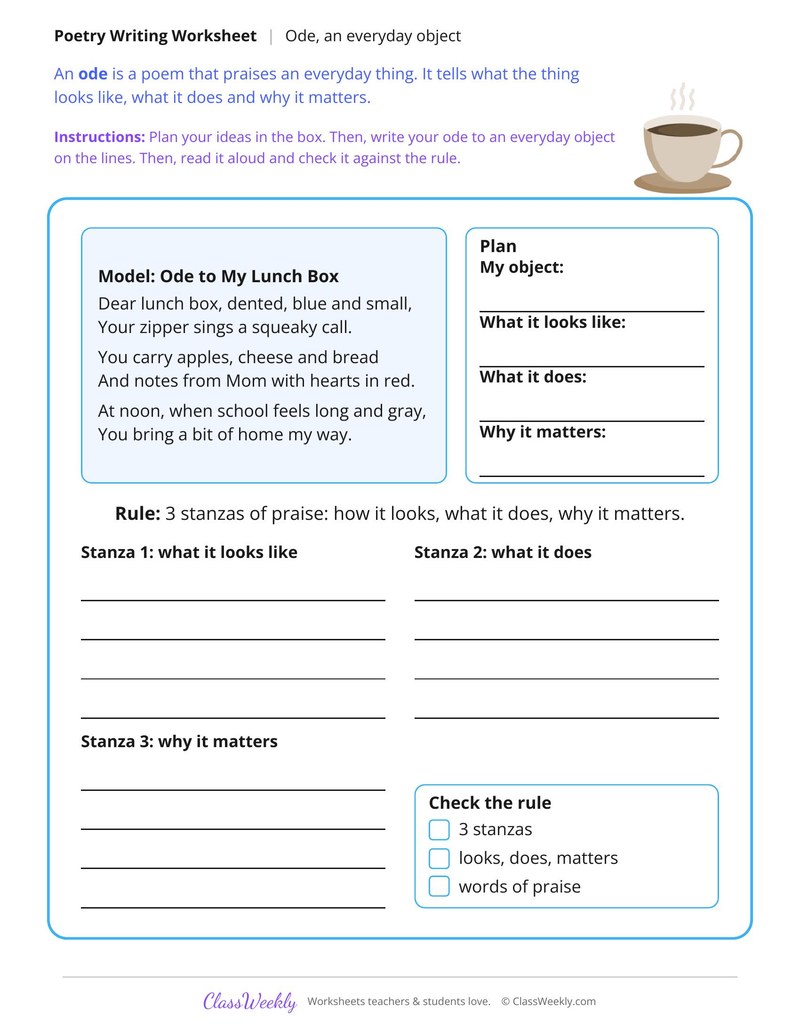 Write an Ode to an Everyday Object