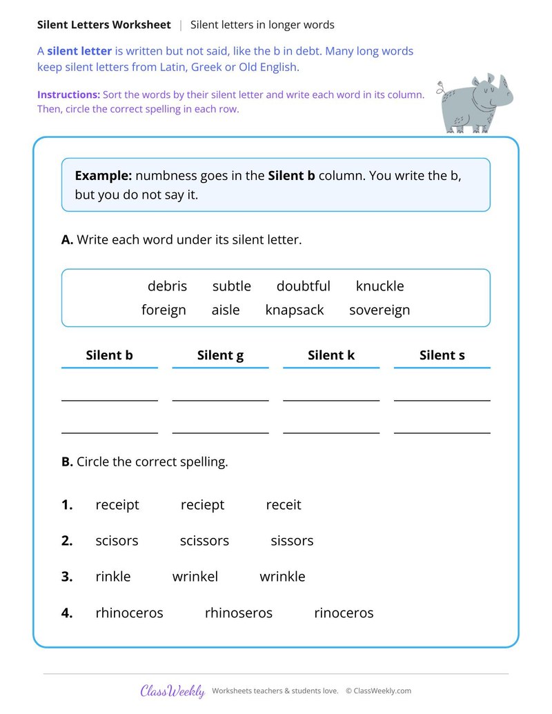 Silent Letters in Longer Words
