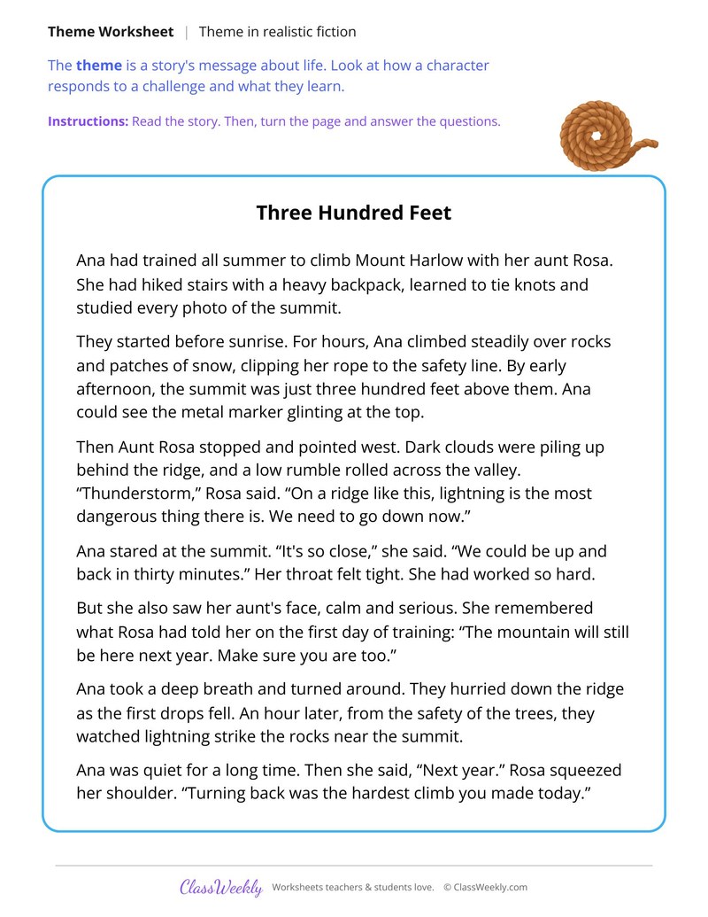 Theme of a Story About a Climber Who Turns Back - Page 1