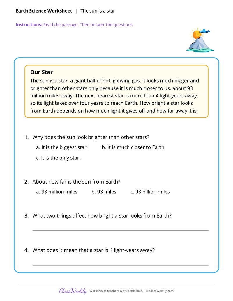 Earth Science: The sun is a star