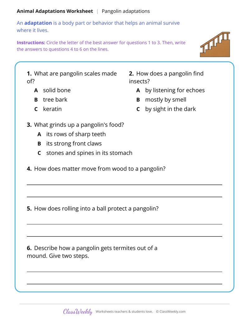 How a Pangolin Eats Ants and Termites, Read and Answer - Page 2
