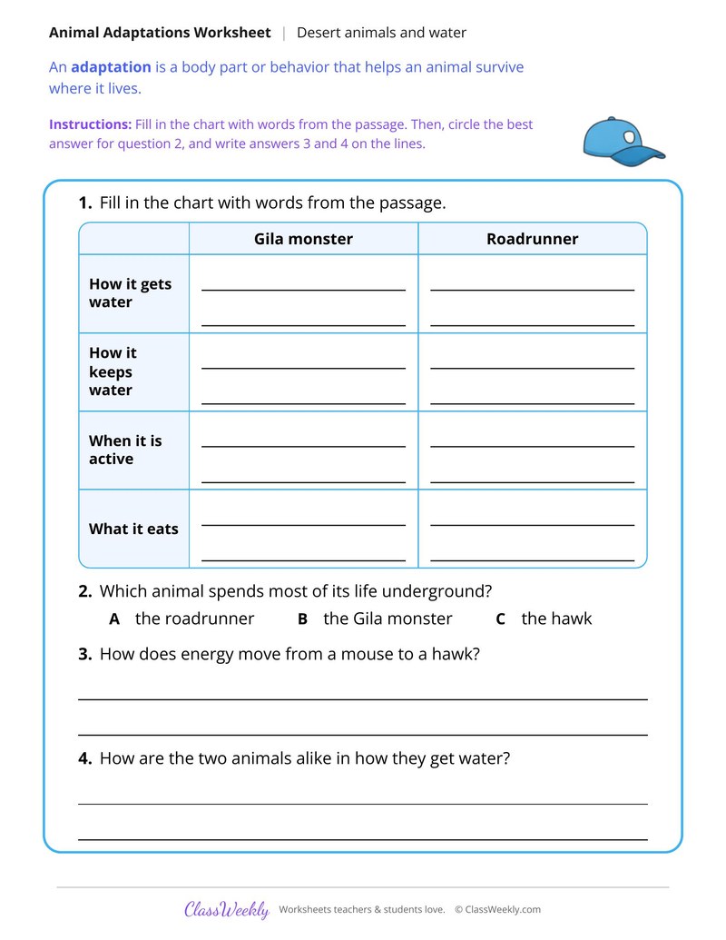 How Desert Animals Save Water, Read and Compare - Page 2