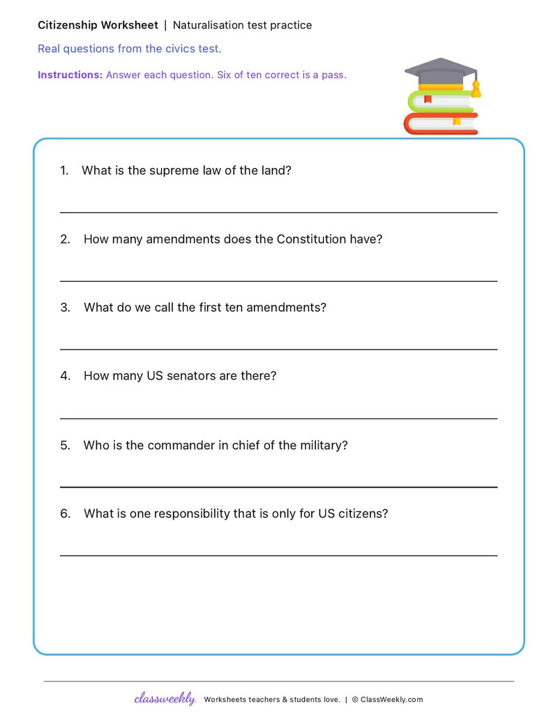 Naturalisation test practice