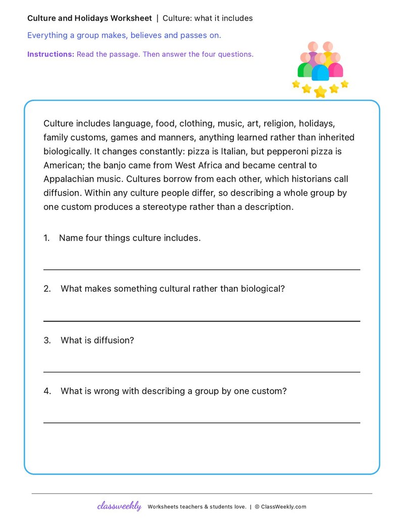 Culture: what it includes