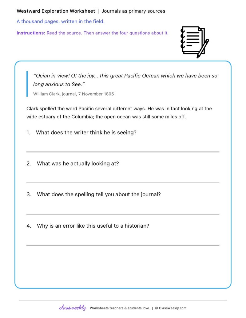 Journals as primary sources