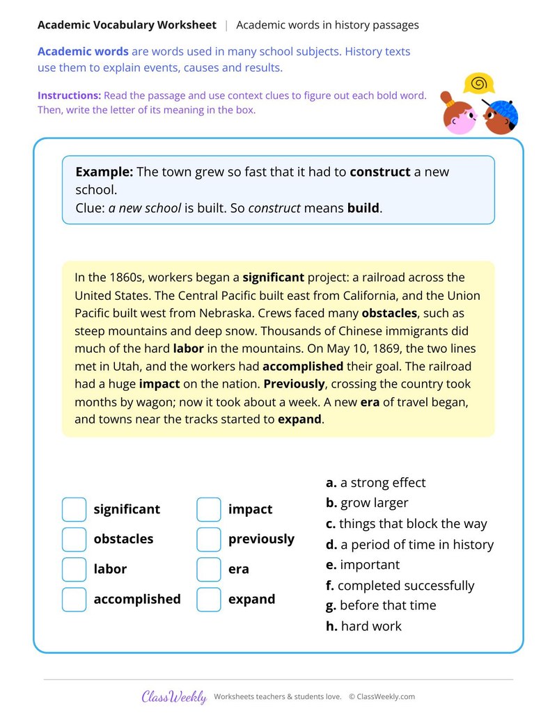 Academic Words in History Passages
