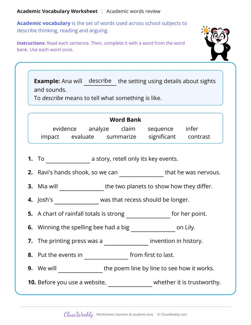 Academic Words Review