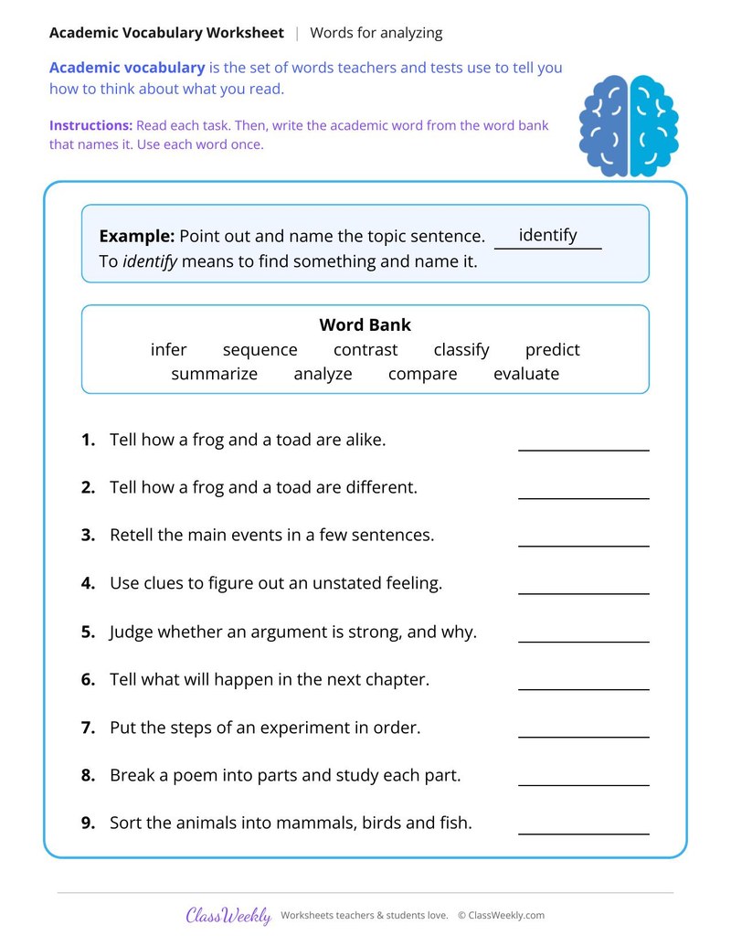 Words for Analyzing