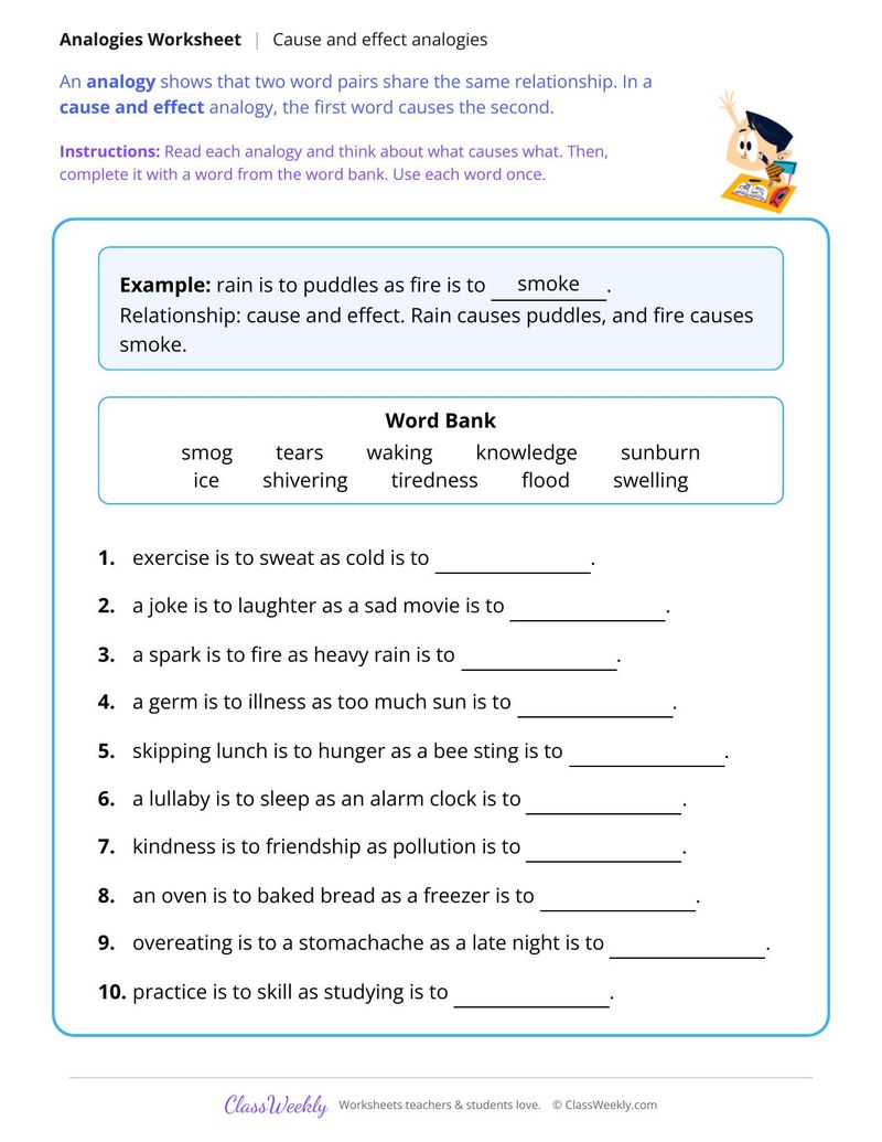 Cause and Effect Analogies