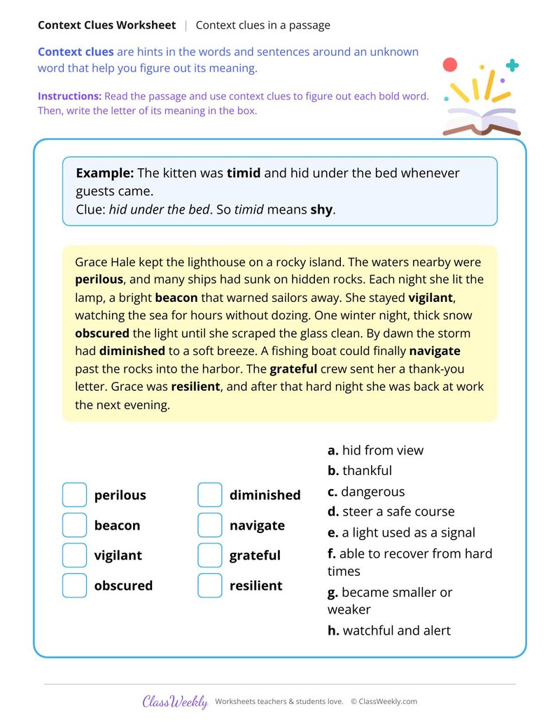 Context Clues in a Passage