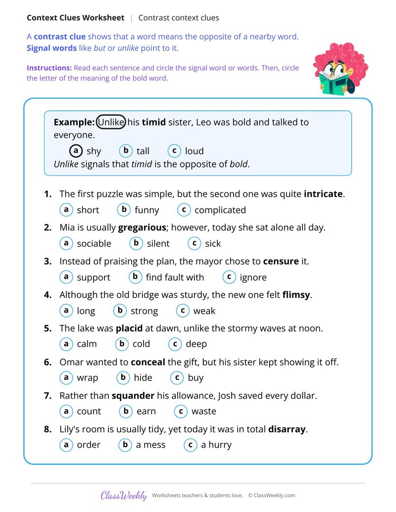 Contrast Context Clues