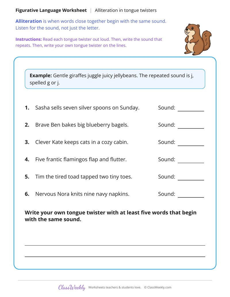 Alliteration in Tongue Twisters