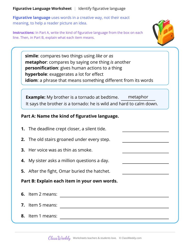 Identify Figurative Language