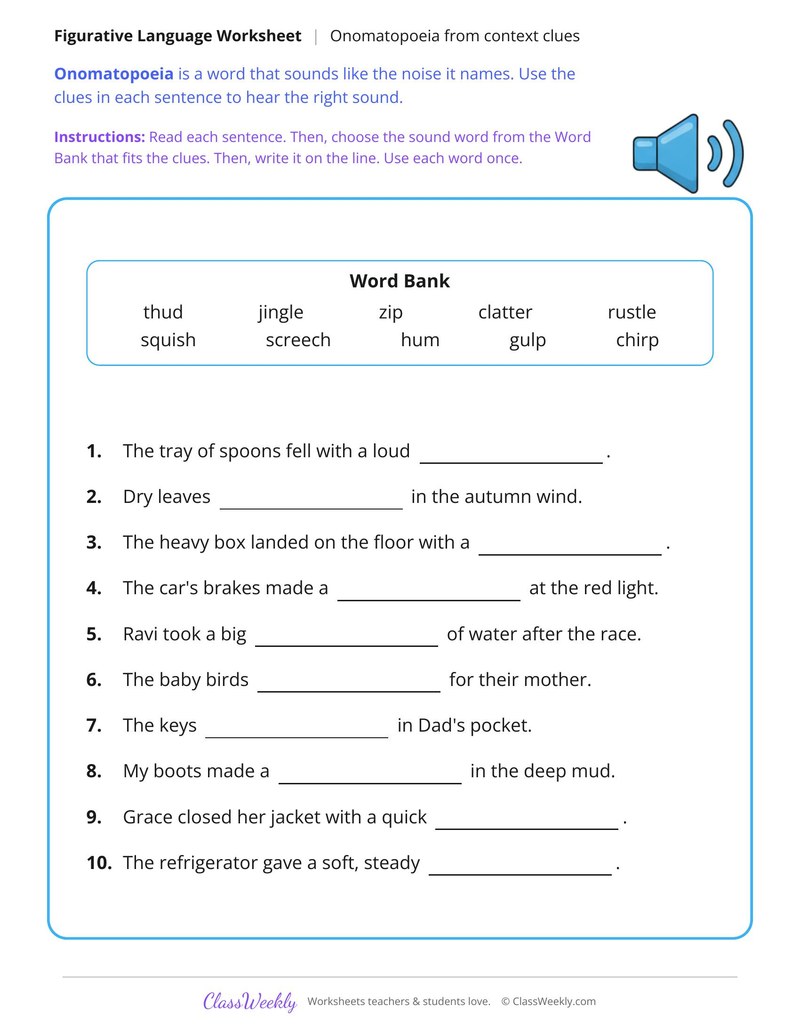 Onomatopoeia From Context Clues