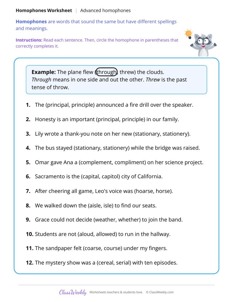 Advanced Homophones