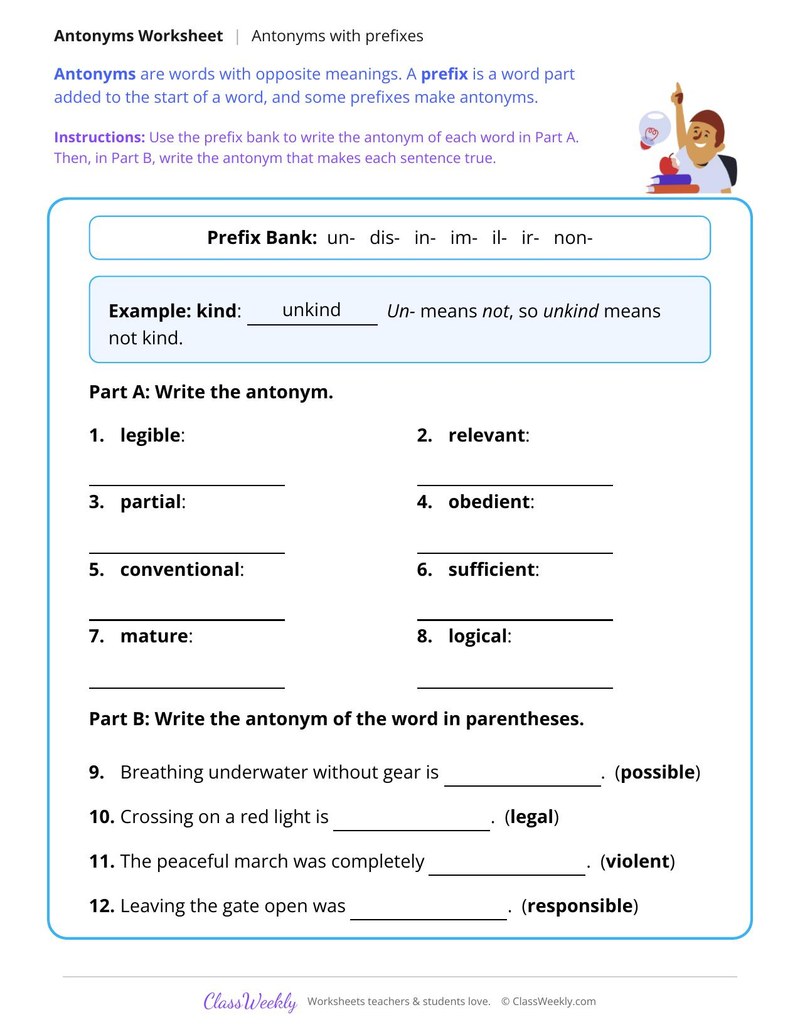Antonyms With Prefixes
