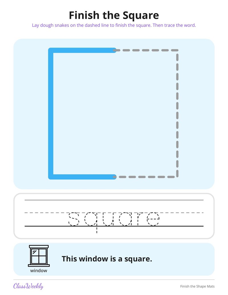 Finish the Shape Playdough Mats