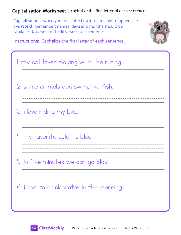 Capitalize The First Letter of Each Sentence