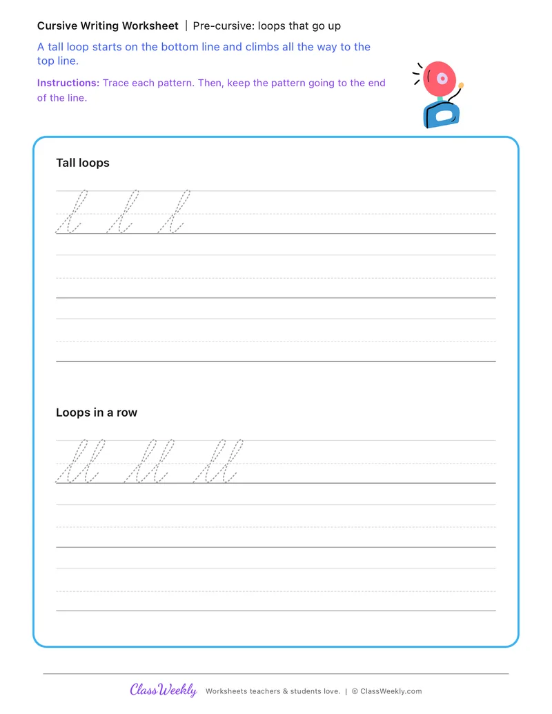 Pre-cursive: loops that go up