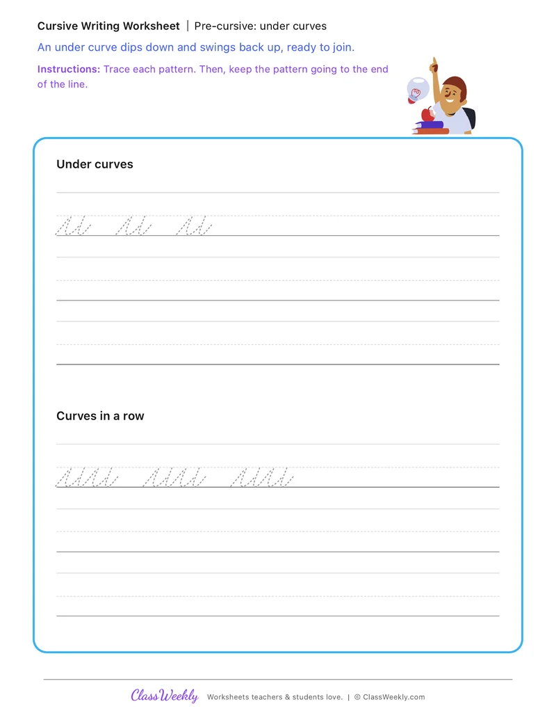 Pre-cursive: under curves