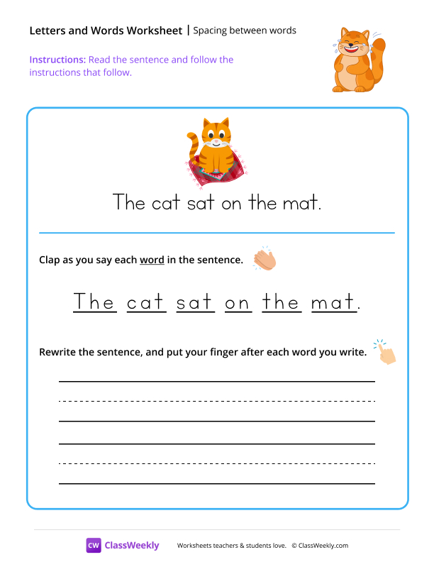 Spacing between words - Cat