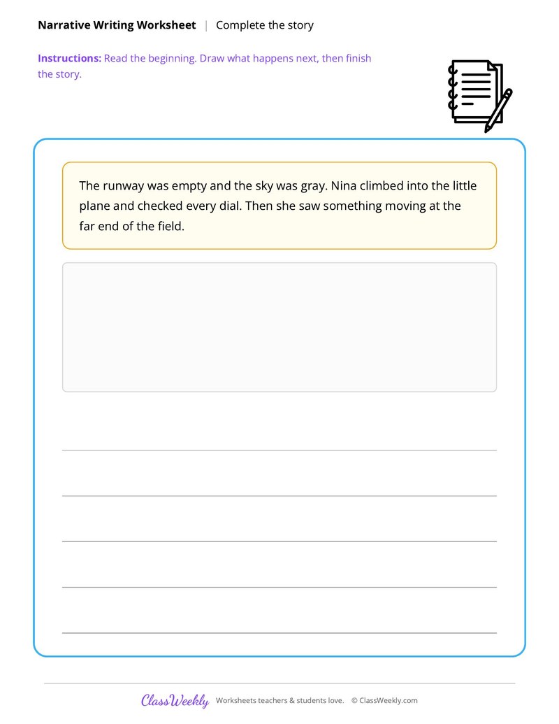 Complete the Story worksheet preview