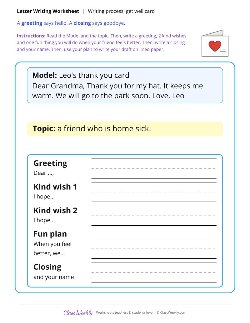 Plan a Get Well Card for a Friend