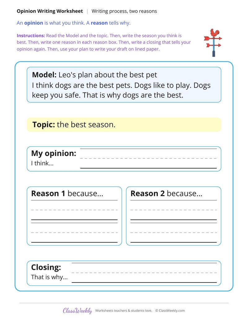 Plan My Opinion With Two Reasons