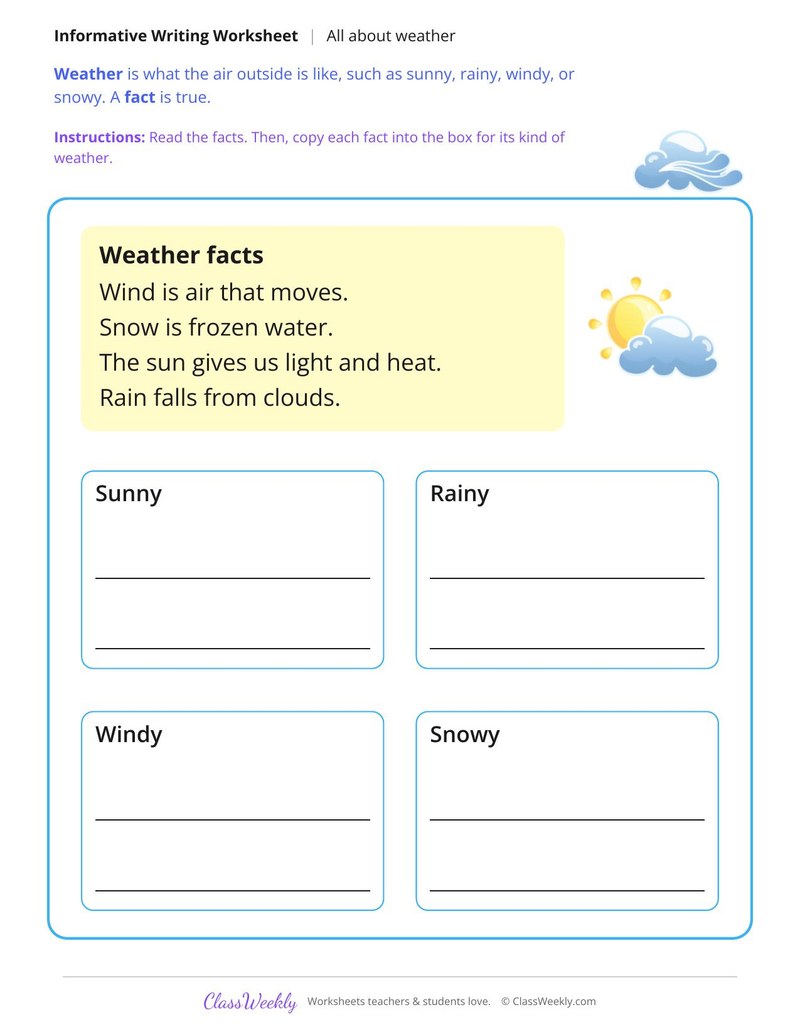 All About Weather Informative Writing