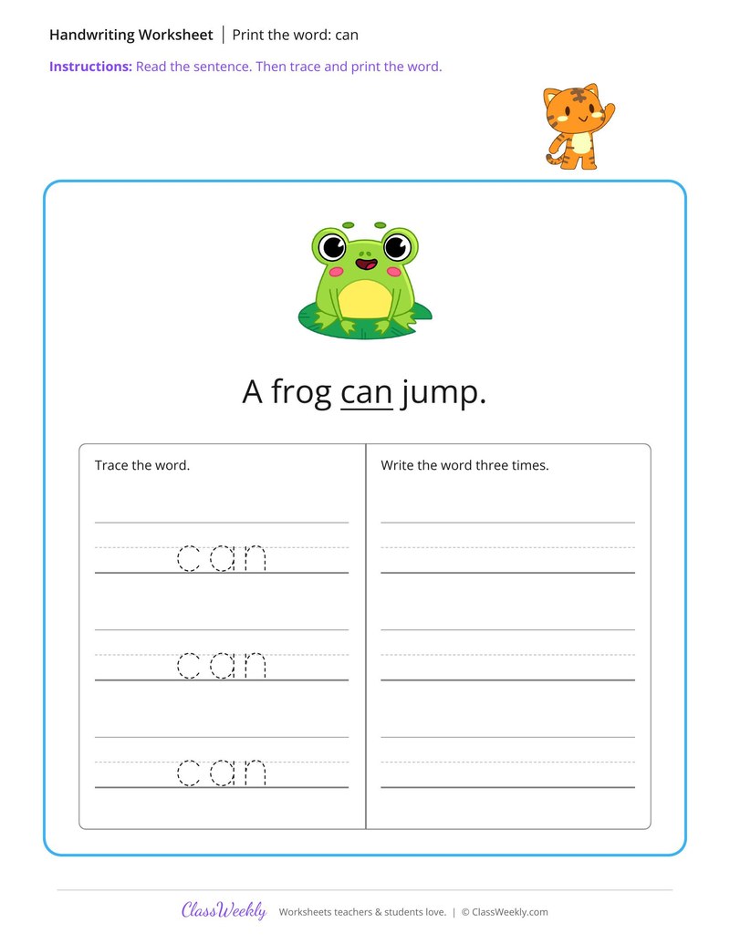Print the word: can