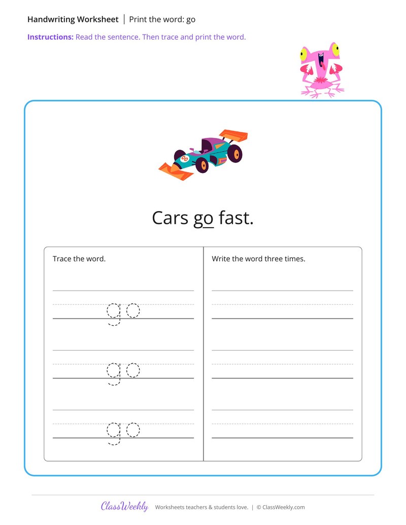 Print the word: go