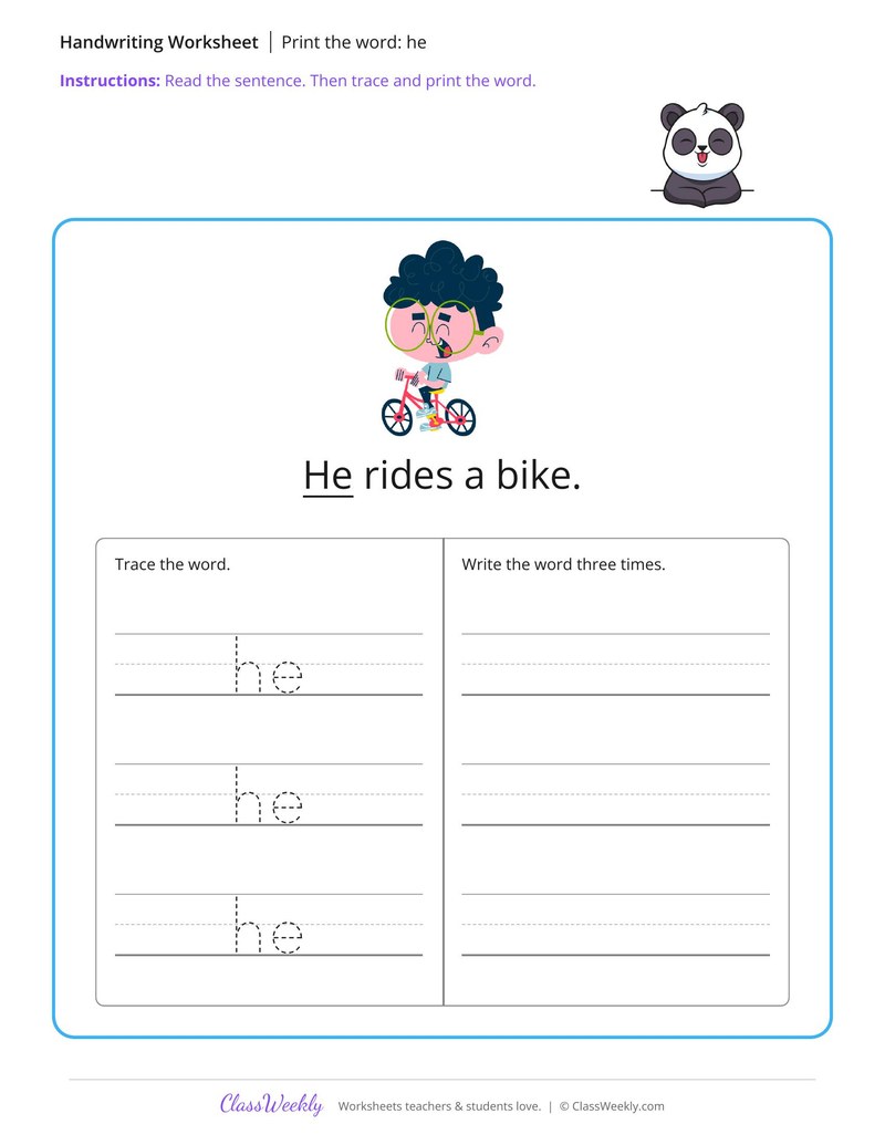 Print the word: he