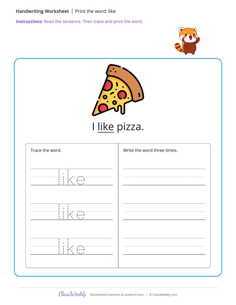 Print the word: like
