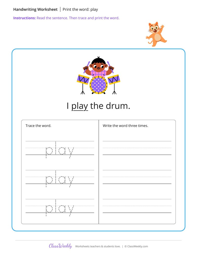 Print the word: play