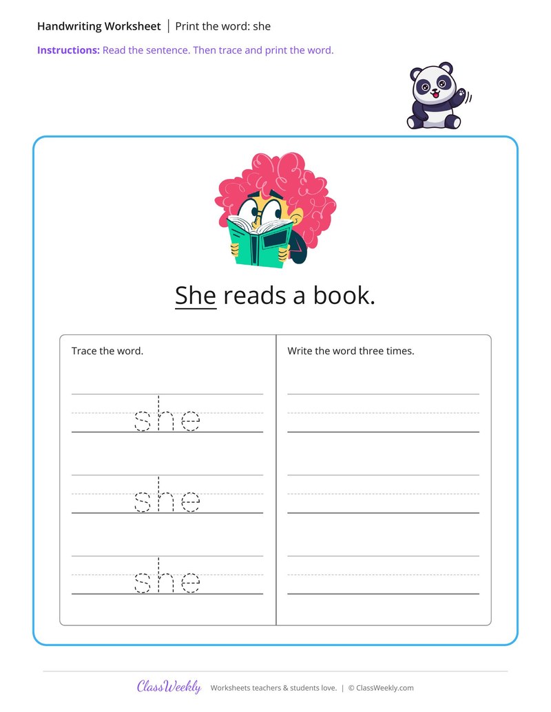 Print the word: she