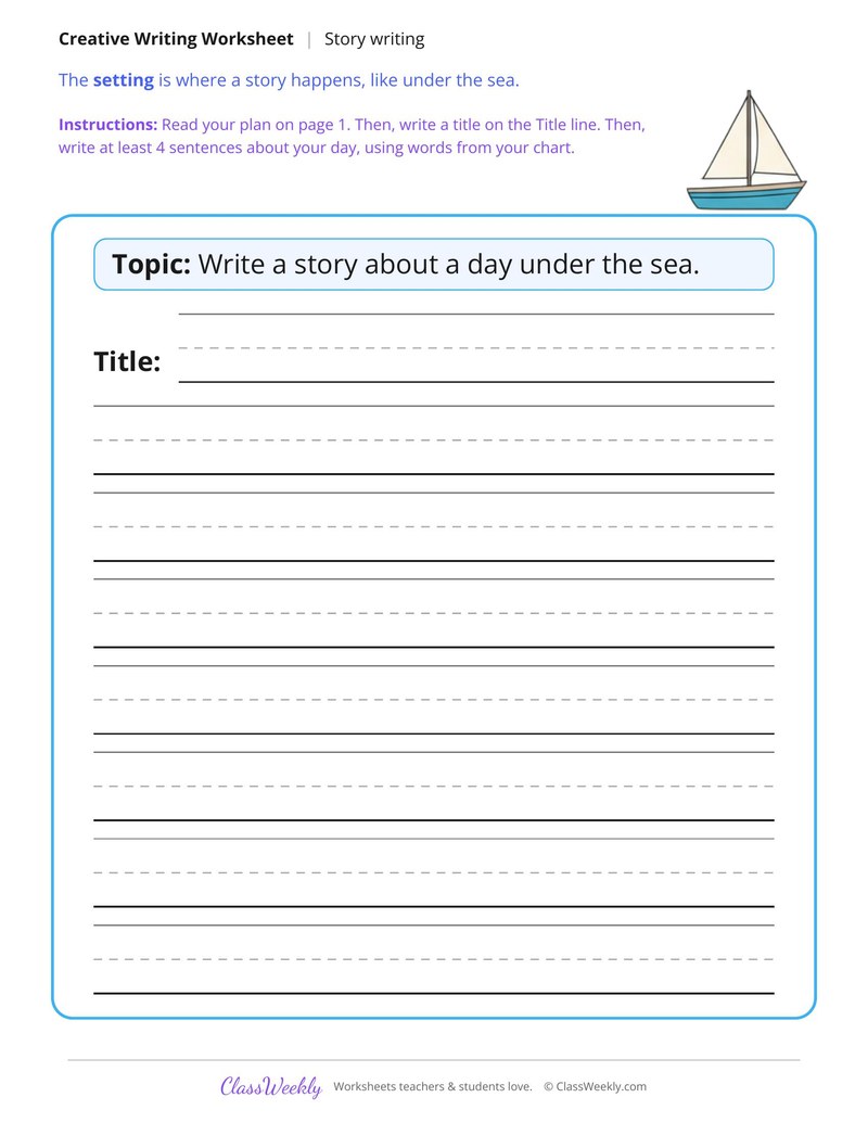 A Day Under the Sea Story Writing - Page 2