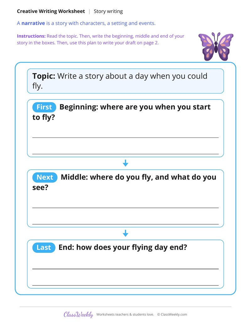 If I Could Fly Story Writing - Page 1