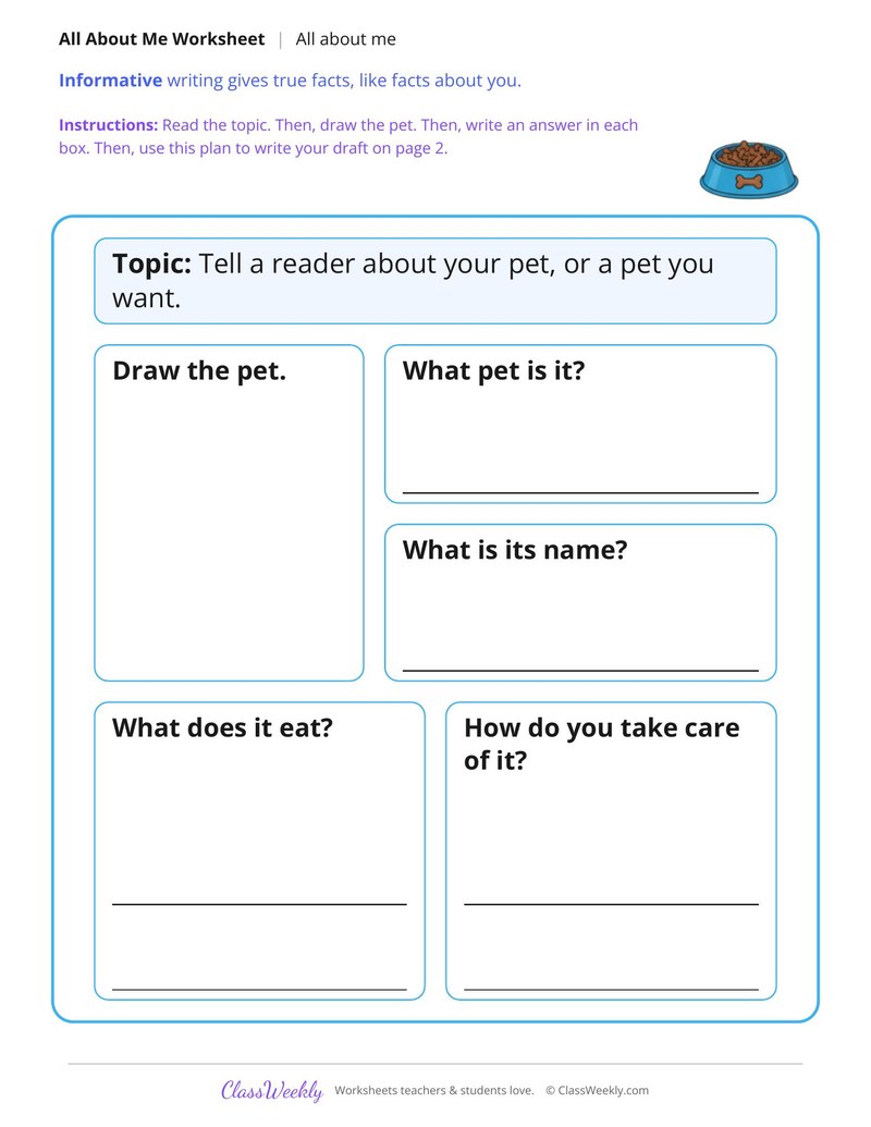 My Pet or a Pet I Want Writing - Page 1