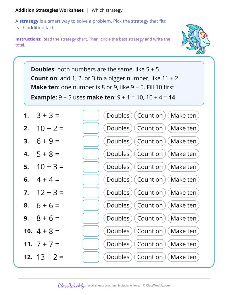 Addition Strategies, Which Strategy