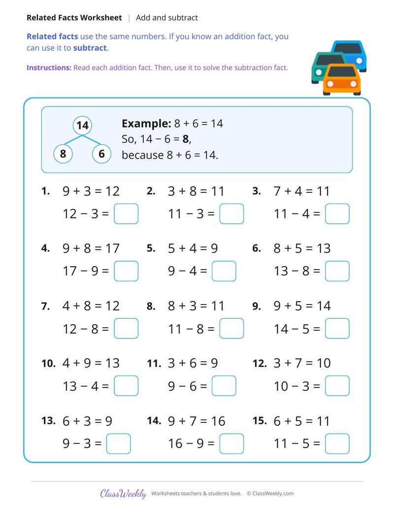 Related Facts, Add and Subtract