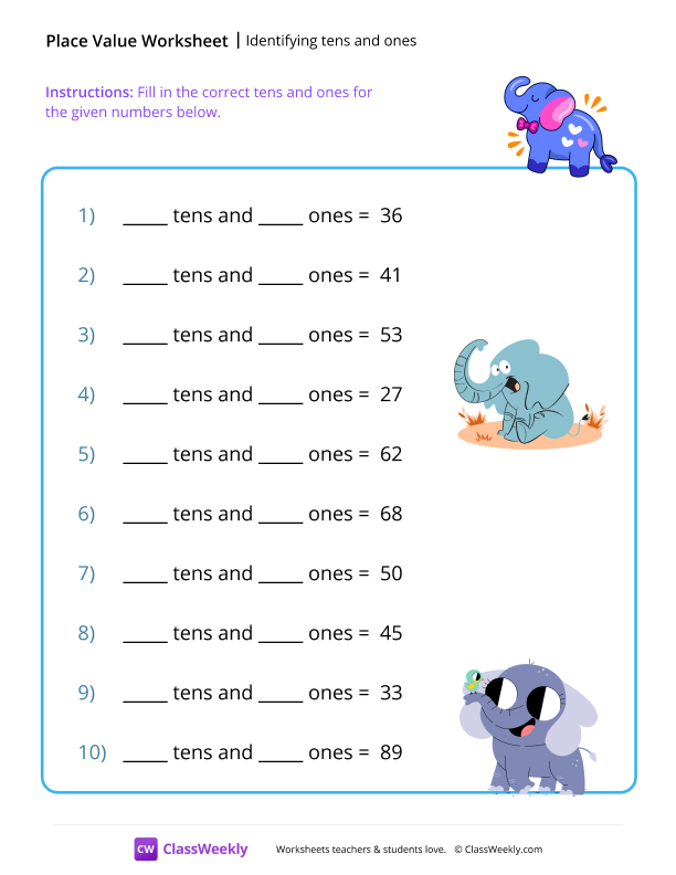 Identifying Tens and Ones