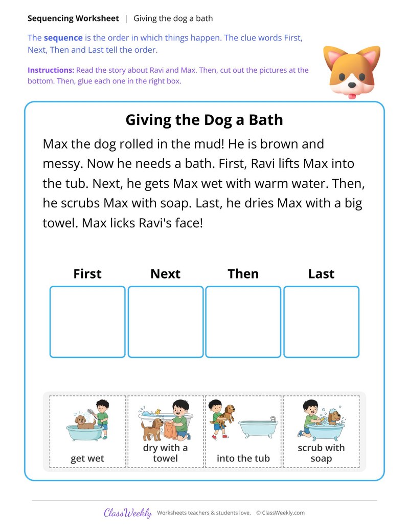 Giving the Dog a Bath (Sequencing)