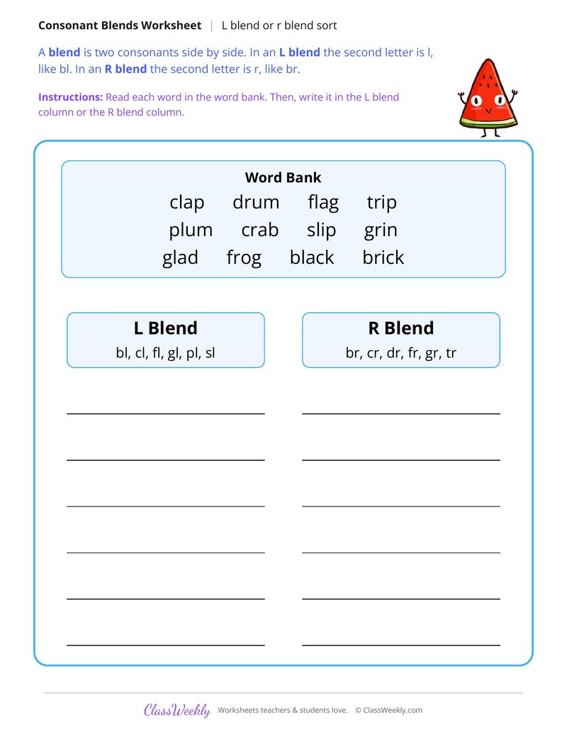 L Blend or R Blend Sort
