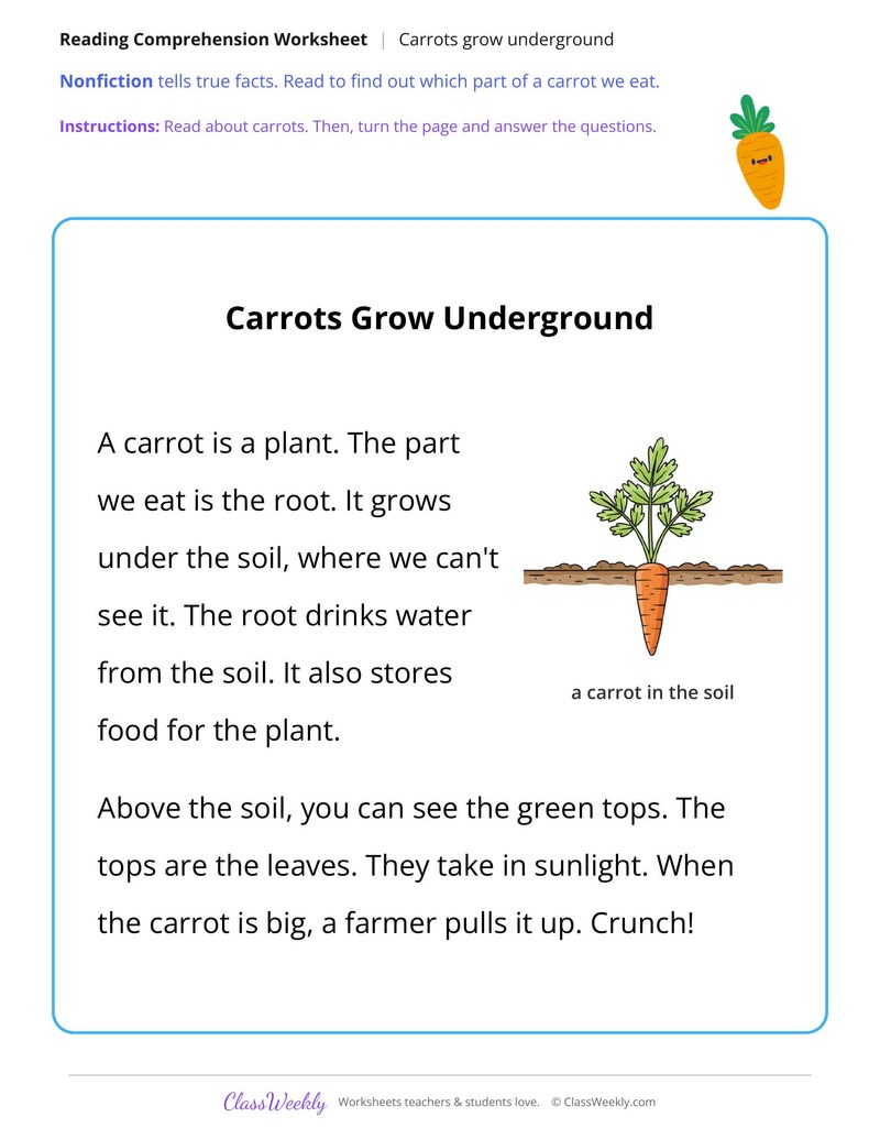 Carrots Grow Underground (Short Read) - Page 1